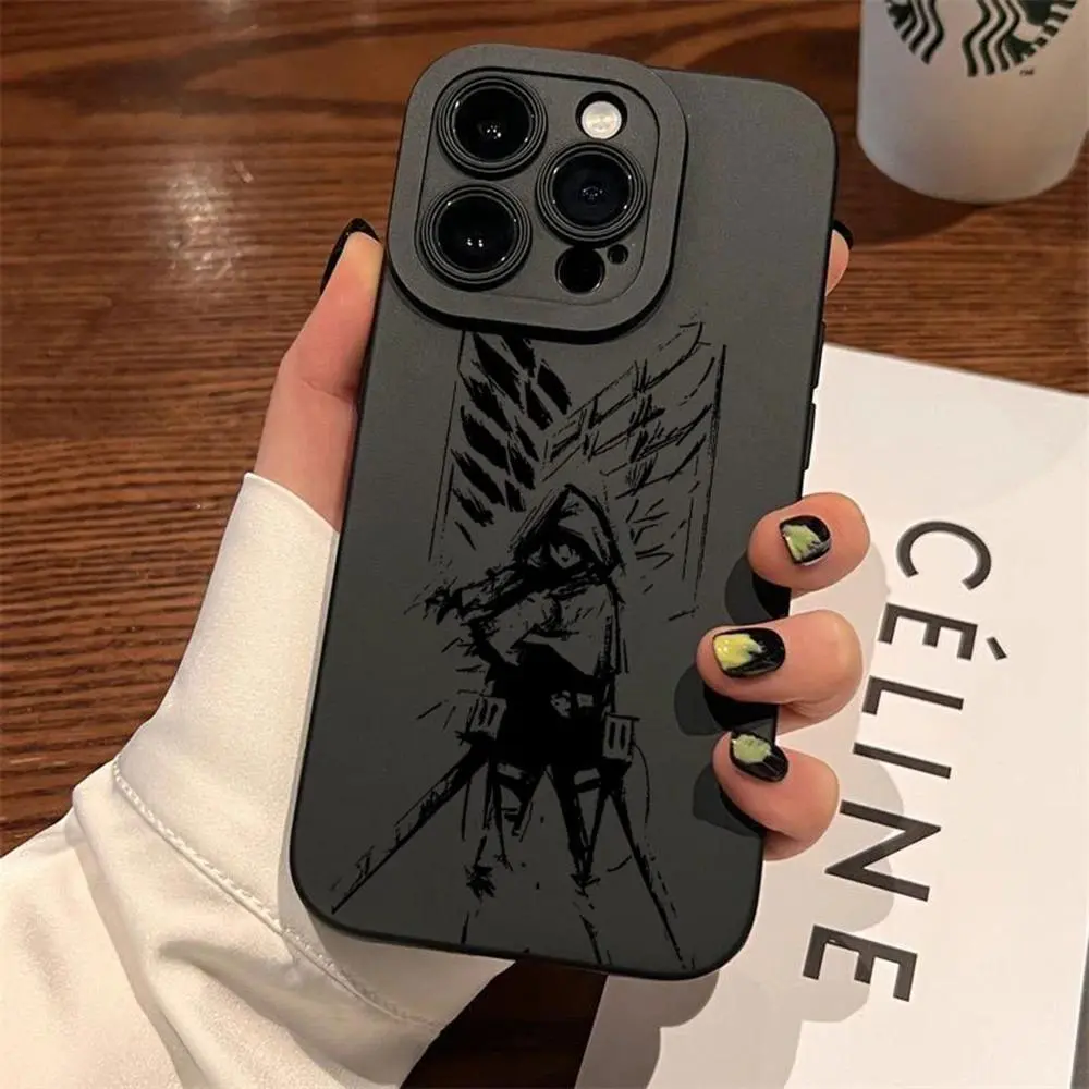 Attack On Titan Anime Smartphone Case - Anti-Drop Soft TPU, Full Aesthetic Print, Protection, Compatible with iPhone 17 Pro Max/Air, 16,15,14,13,12,11 Plus Pro Max & Samsung S26,S25,S24,S23,S22,S21 FE Plus Ultra Mobile Phone Accessory