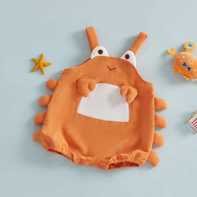 Baby Lobster Costume Corduroy Sleeveless Crab Overall Romper Halloween Cosplay Jumpsuit for Party Stage Baby Lobster Costume Corduroy Sleeveless Crab Overall Romper Halloween Cosplay Jumpsuit for Party Stage