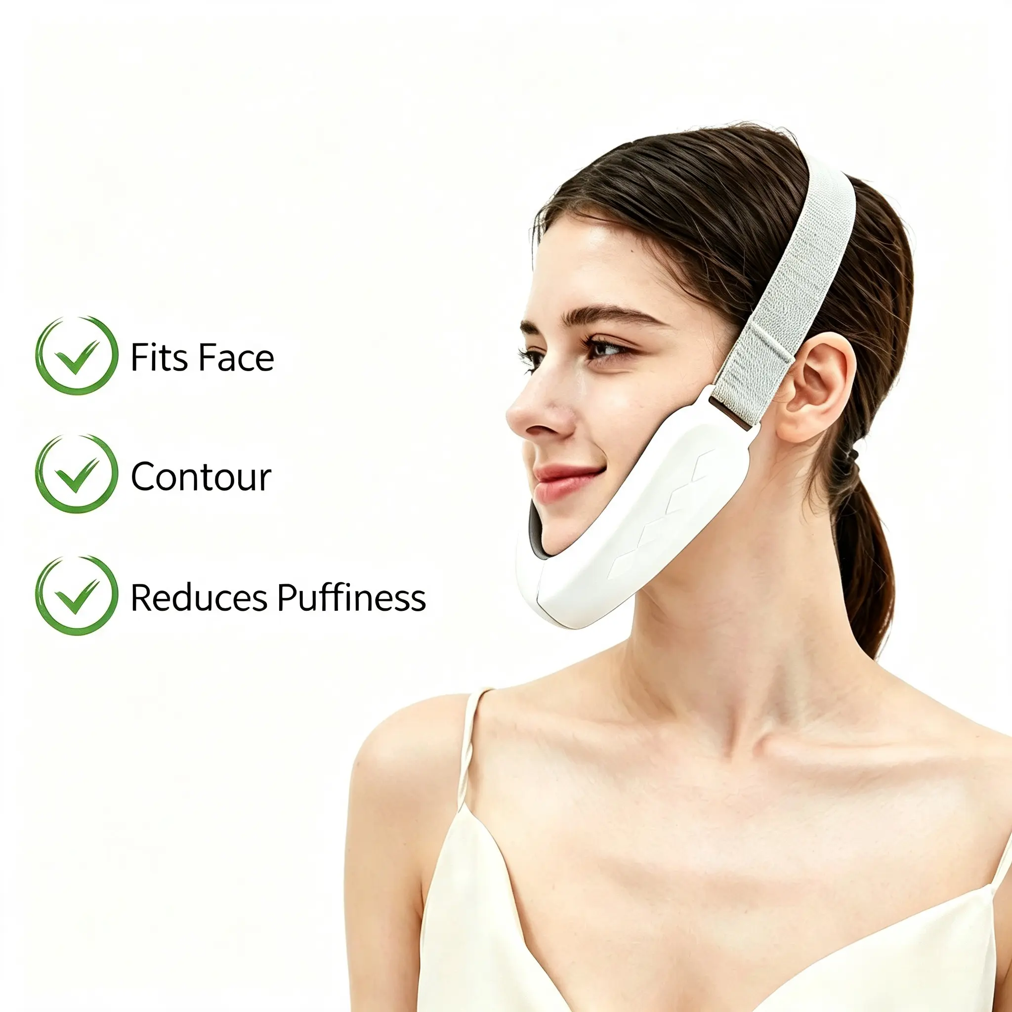 Rechargeable EMS Facial Massage Tool - Electric Home Skin Care Beauty Device, White & Pink Options, Adjustable Portable Device for Daily Relaxation & Daily Use, Single Unit, Modern