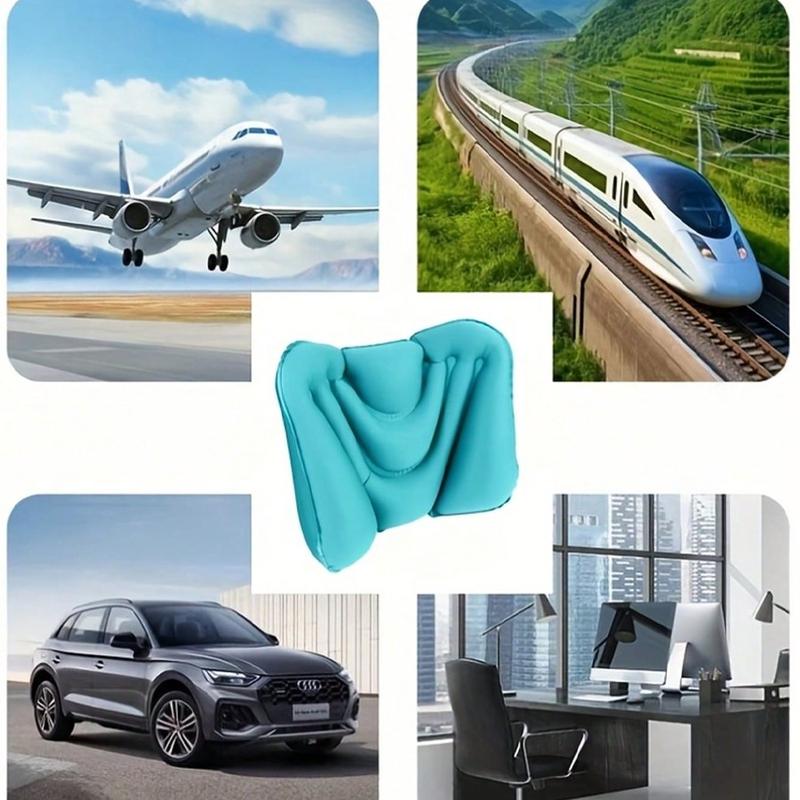 Airplane Travel Inflatable Lumbar Pillow, Car Waist Support Cushion, Portable Back Support Pillow for Train Plane Office Chair