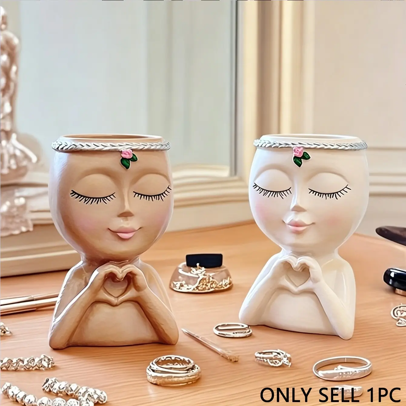 1 piece/Luxurious modern creative half-body storage brush bucket for women, desktop organizer, storage tool for cosmetics, Cosmetic Storage Box, beauty organizer, makeup organizer box, and bathroom accessories, ideal gift, festival gift, birthday gift