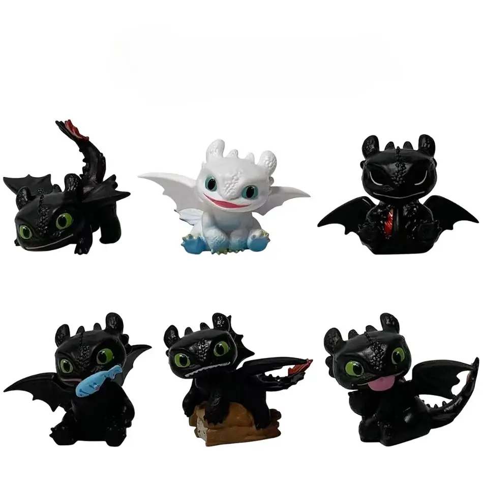 Dragon Taming Master Animated Movie Toothless Boy Figure Night Light Shadow Handmade PVC Model Desktop Cute Ornament Toy Gift