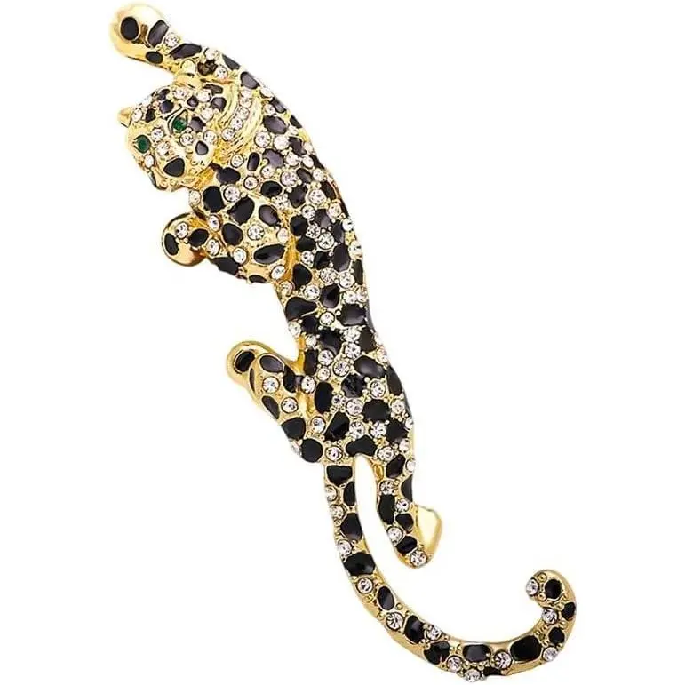 Vintage Animal Brooch for Men & Women | Gold Silver Rhinestone Pin with Dazzling Water Diamonds - Luxury Leopard,Elephant,Horse,Lapel Pin for Suits, Ties, Dresses & Fashion Jewelry