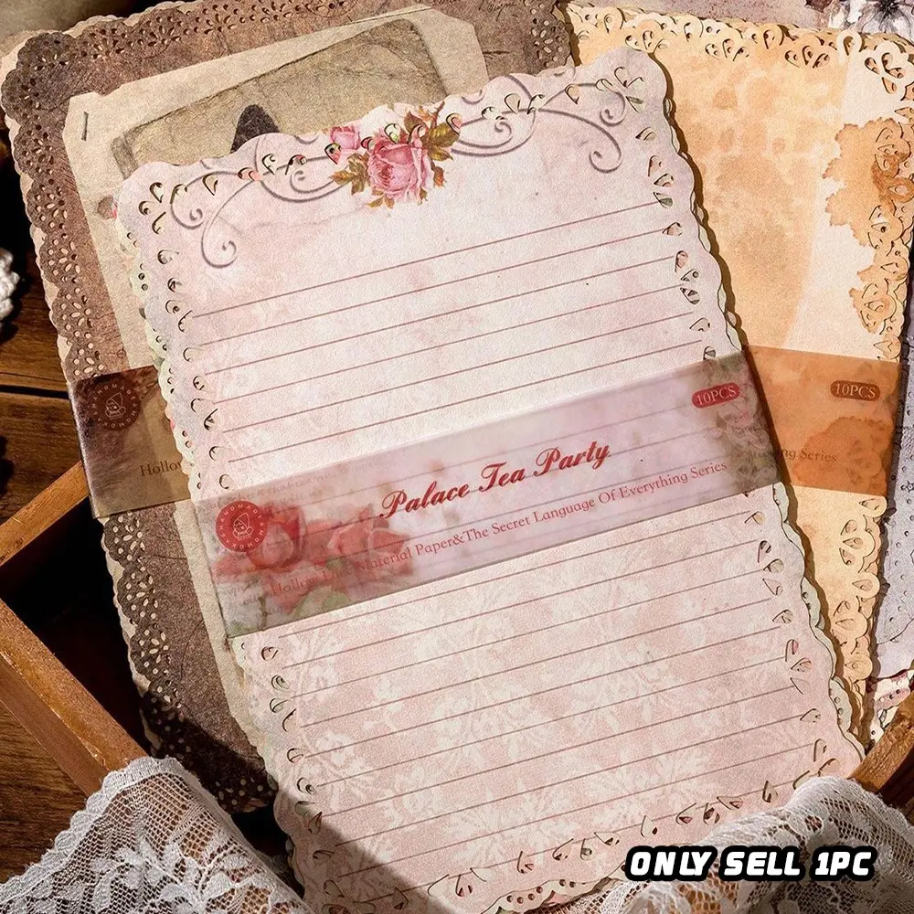 Vintage Floral Handwritten Note Paper Set Everything Series, 10 Sheets Per Pack, Perfect for Journaling and Decorative Backgrounds, Elegant Stationery Supplies