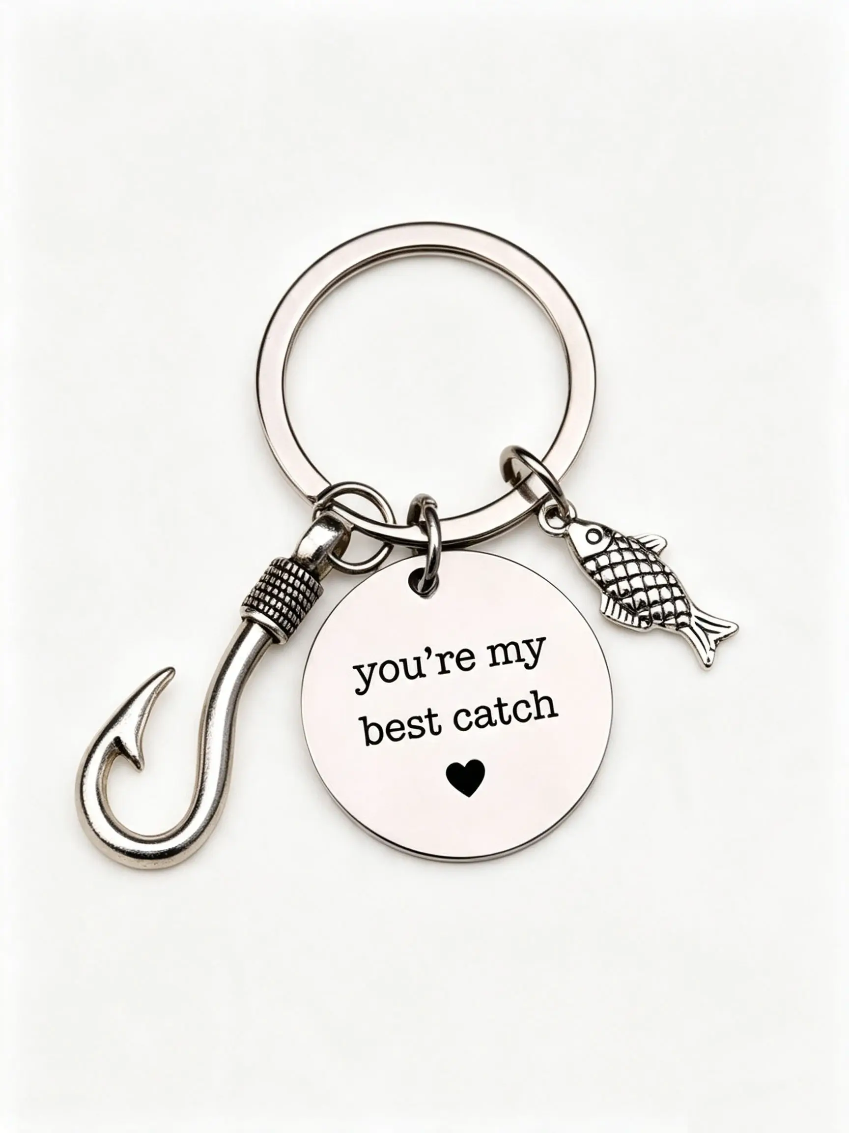Fishing Enthusiast Stainless Steel Keychain, Metal Keychains, Father's Day Gift, Anniversary Gift, Fishing buddies Friendship Gift, Ideal gift for boyfriend or girlfriend's birthday
