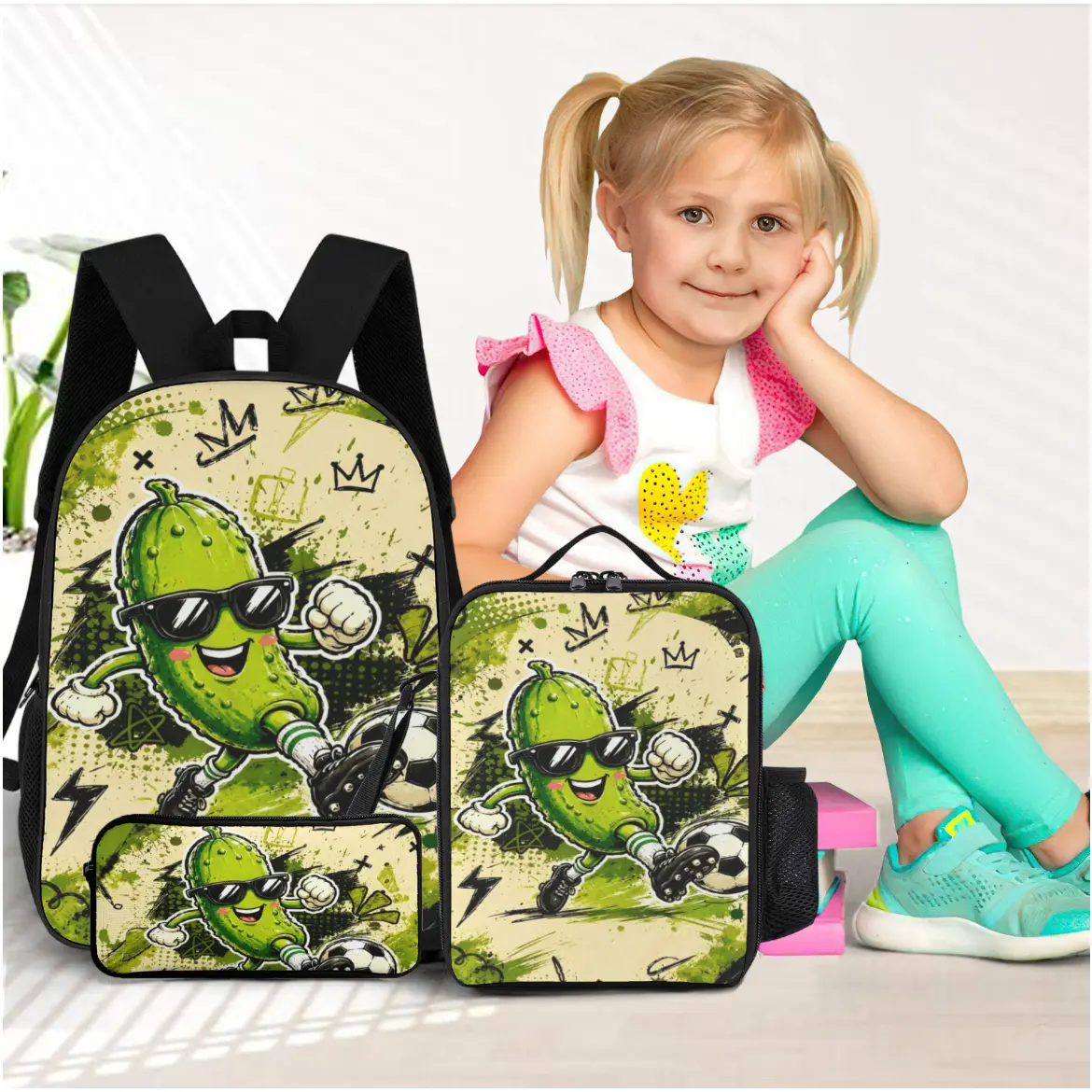 3-piece set for children, boys, and teenagers, including backpacks, lunch bags, pencil cases, back to school gifts, and durable personalized 3-piece backpack sets for baseball enthusiasts