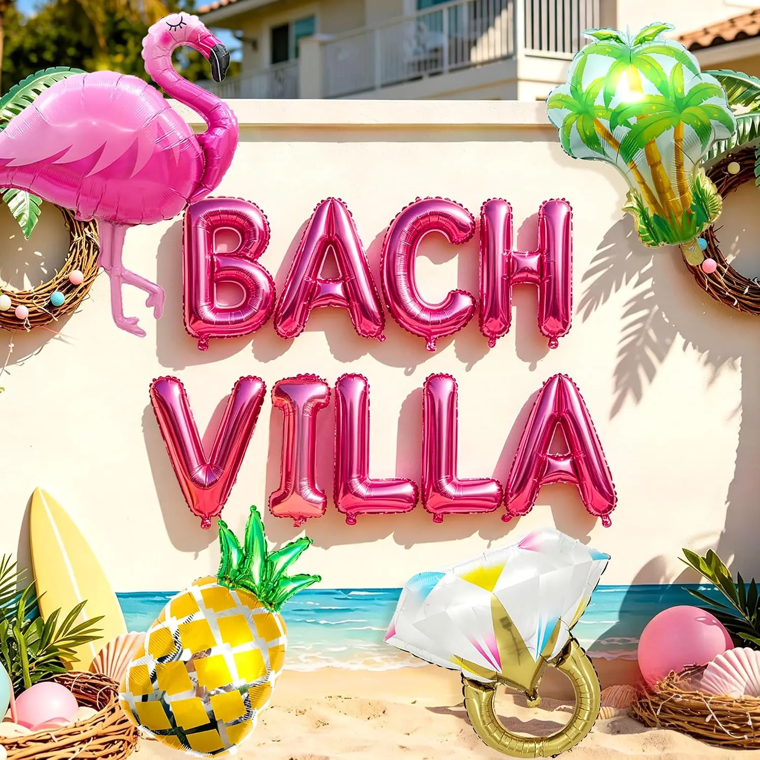 Bach Island Balloon Banner Flamingo Tree Ring Balloon | Bach Island Balloon Banner Flamingo Tree Ring Balloon