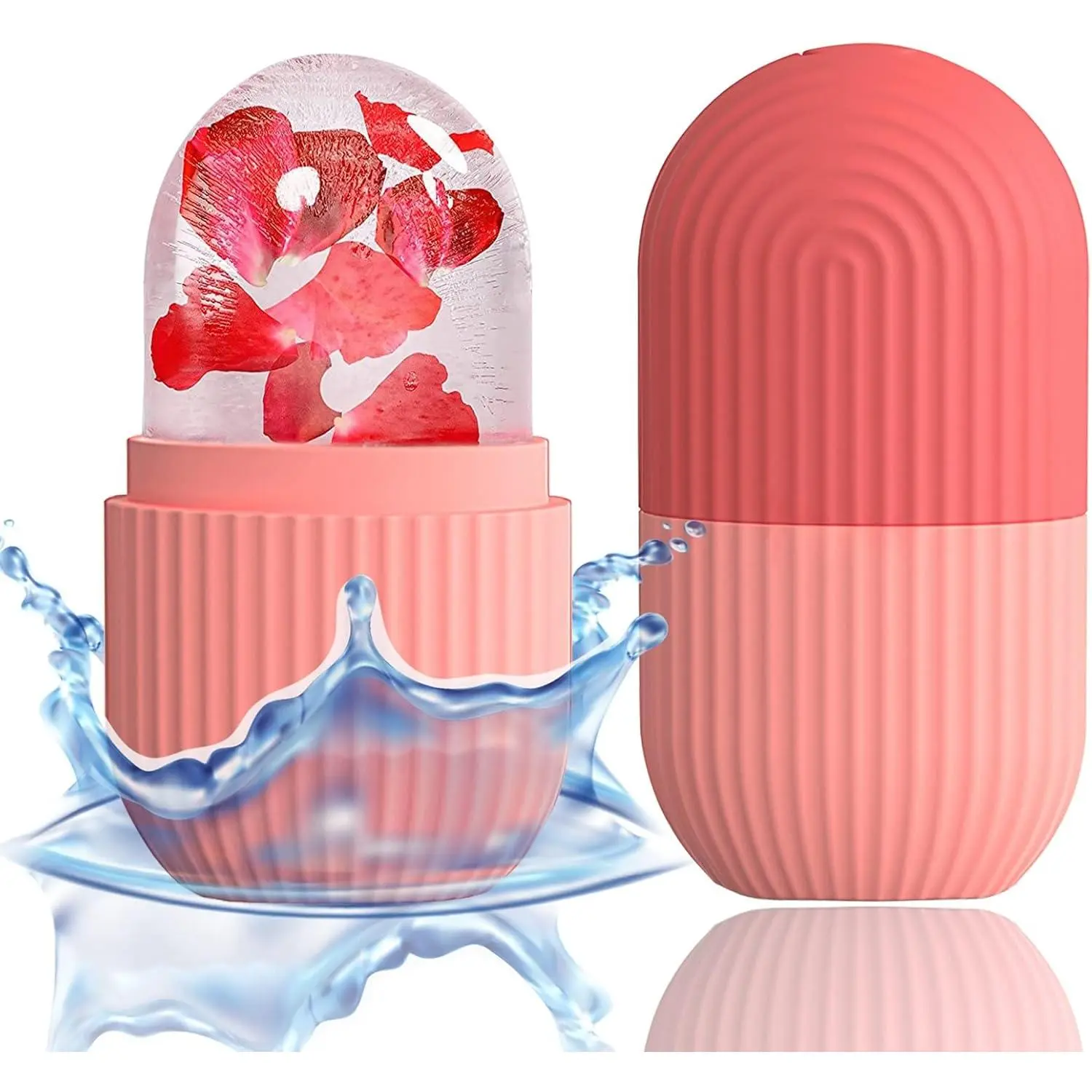 Reusable Silicone Ice Cube Roller Massager for Face & Neck - Single Unit Beauty Product, Travel Size Ice Mold, De-Puffs Eye Bags, Reduces Dark Circles & Migraine Pain, Boosts Hydration, Lowers Oily Skin Temp for Adults (Selfie Accessory), Beauty Products,