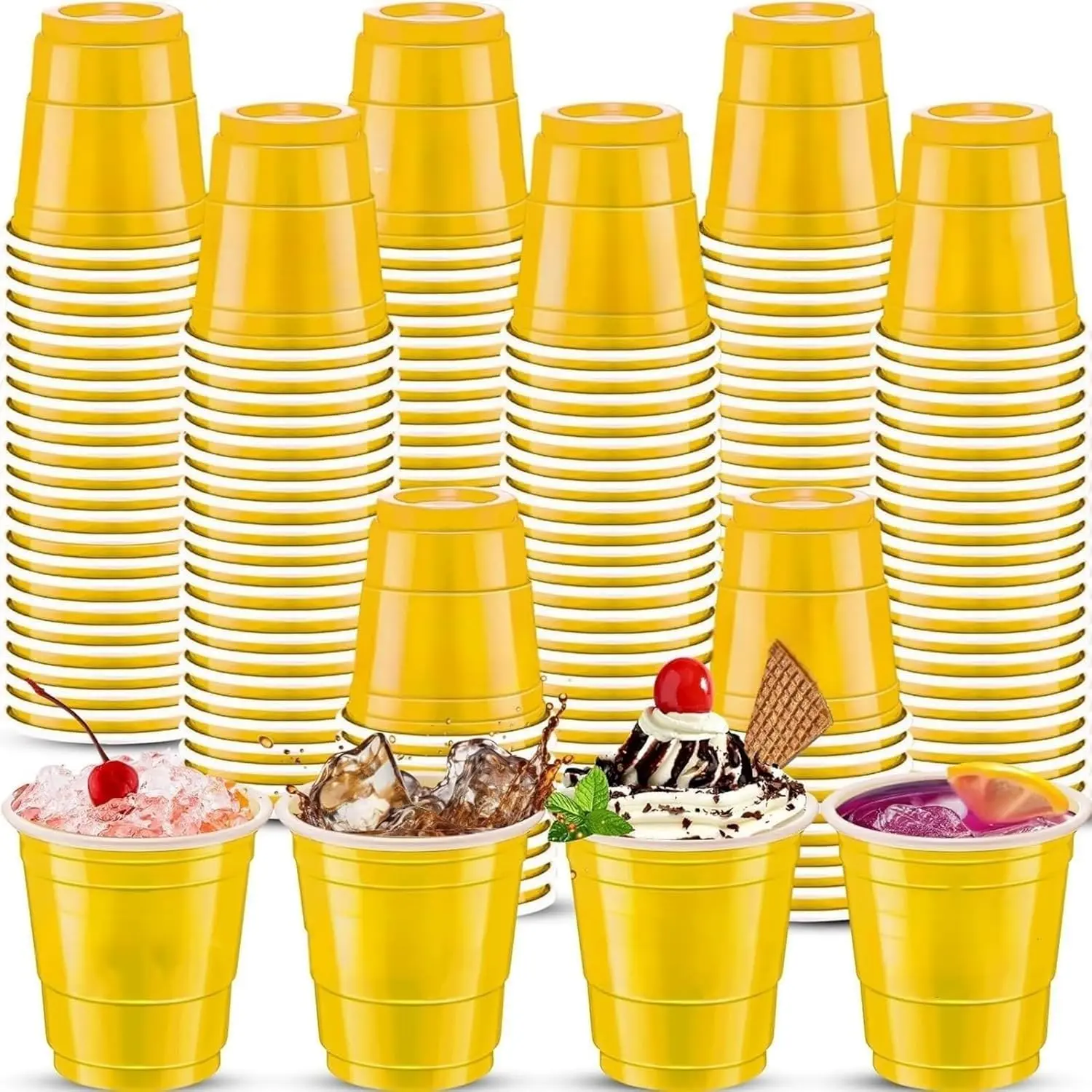 120 count Yellow Shot Cups yellow Plastic Shot Glasses 2 oz Thanksgiving shot glasses disposable for drinking Tastings served Snacks Jello Tastings and Samples
