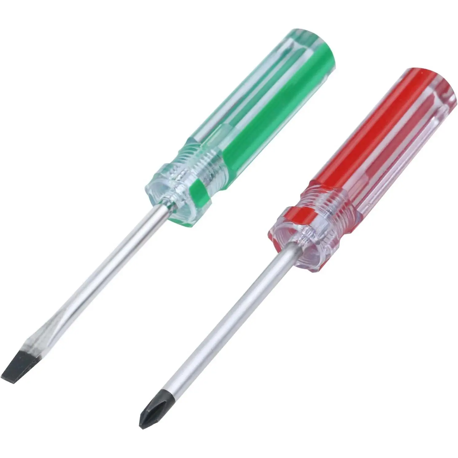 2 count  Screwdrivers, 5mm Phillips+Flat  Tips,3in Shaft | Hardened Steel Tip Durable Slotted &  ,for Repair  Improvement Craft
