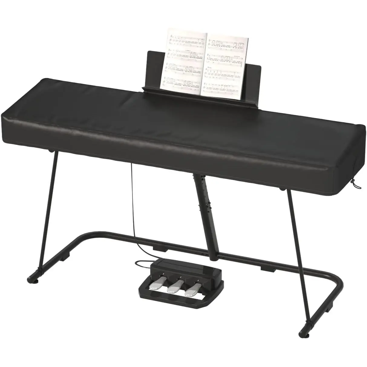 61/88  Piano Cover -   Keyboard Protector with  Stand Zipper, Adjustable Drawstring, Soft Spandex Fabric for ,  61/88-Key Digital Pianos (88keys-black)