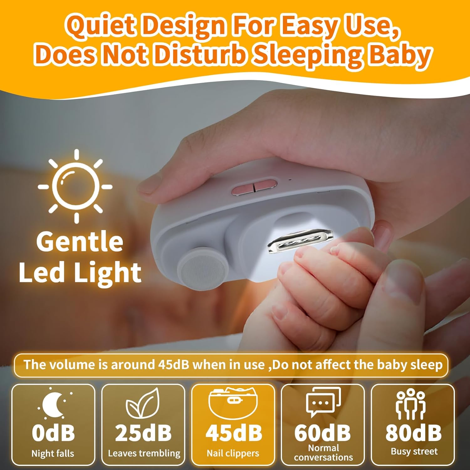 Compact Electric Nail Clipper, 2 in 1 Rechargeable Polishing Automatic Nail Clippers, Nail Trimmer with Light & Nail Scraps Storage, Manicure Tool for Home & Travel, Nail Supplies, White