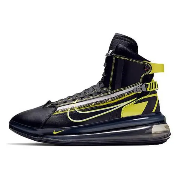 Nike Air Max 720 Saturn High-Top Sneakers for Men and Women – Black and Gold, Original Release Verifiable, with credentials and supporting global authentication