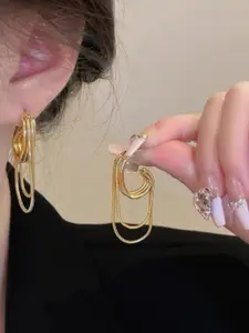 Luxury Multi-Layer Chain Long Fringe Earrings, Elegant Korean Style Fashion Jewelry, Versatile High-End Ear Studs for Women