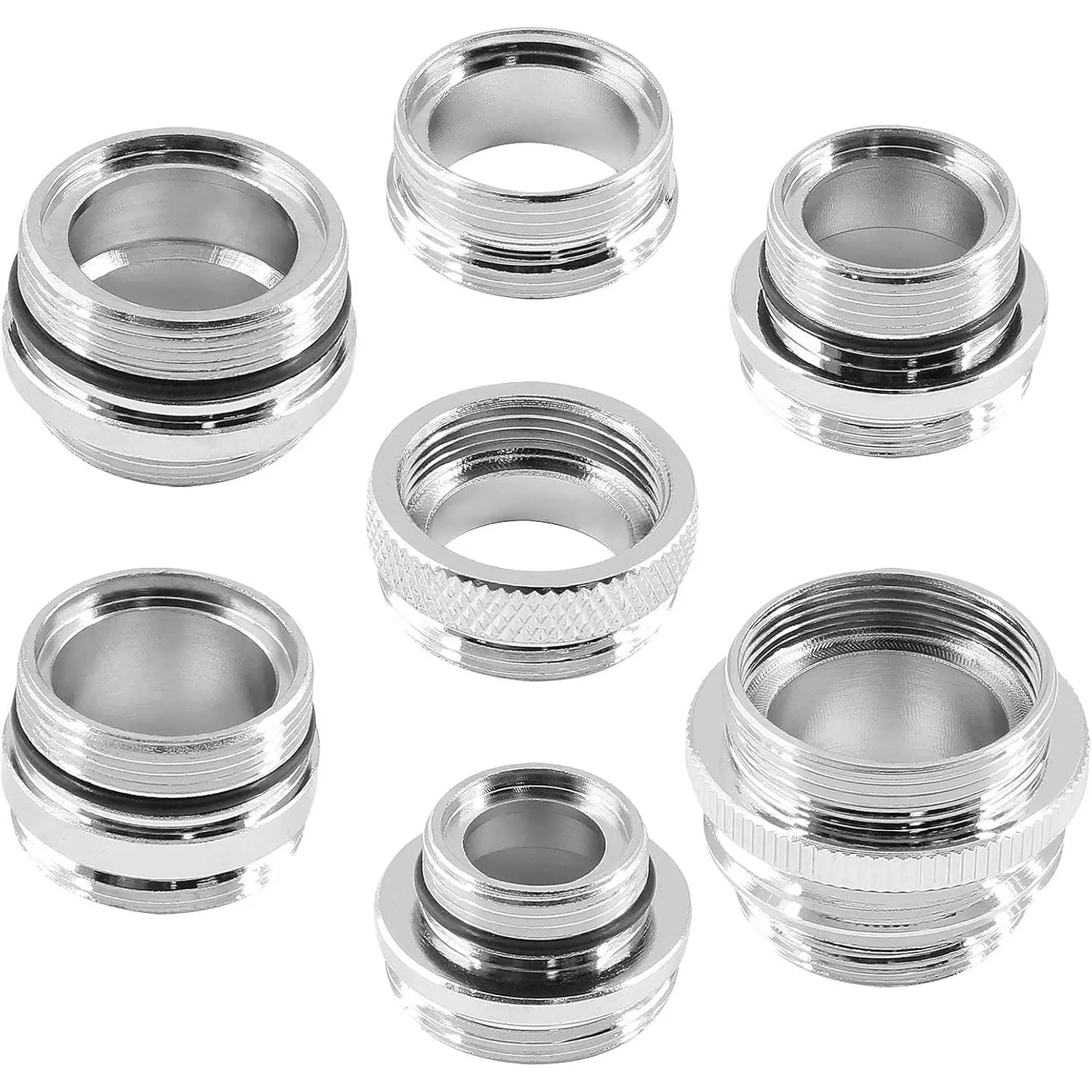 7- Faucet Adapter Set, Brass | Brass Male & Female Aerator Adapters, For Sink, Water Filter, Garden Hose & Standard Hose, Via Diverter, 7 Different Size