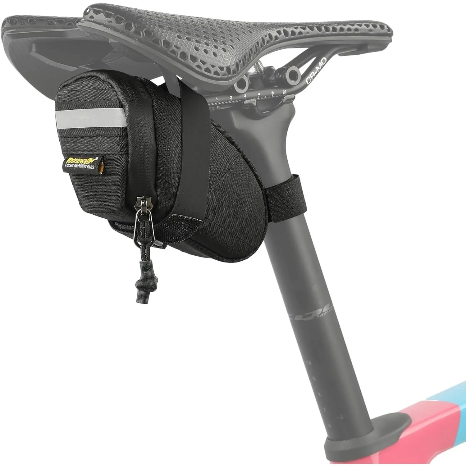 Bike Seat Bag Small Bicycle Saddle Bag 0.4L Cycling Under Seat Pouch for Mountain Road Biking and Commuting Trips (Black)