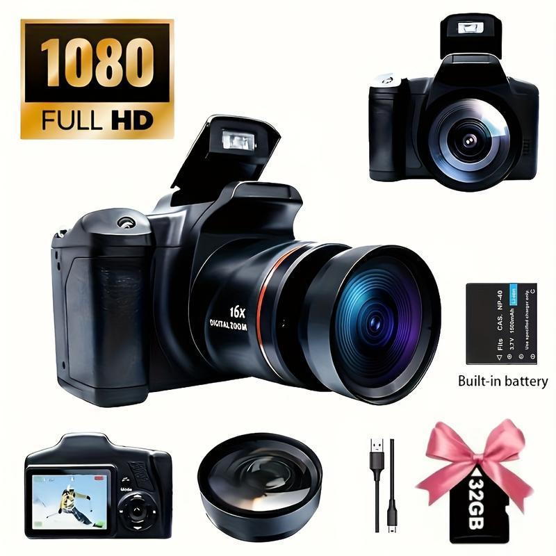 Digital Camera Photography With 2. 4-inch LCD Screen, 16xdigital Camera 1080p Mini Camera Vlog Camera With 9. 88mm Wide-angle Lens Cool Stuff Travel Essentials, Body Camera Compact Travel Camera, Camera For Vlogqing, Cameras For Photography