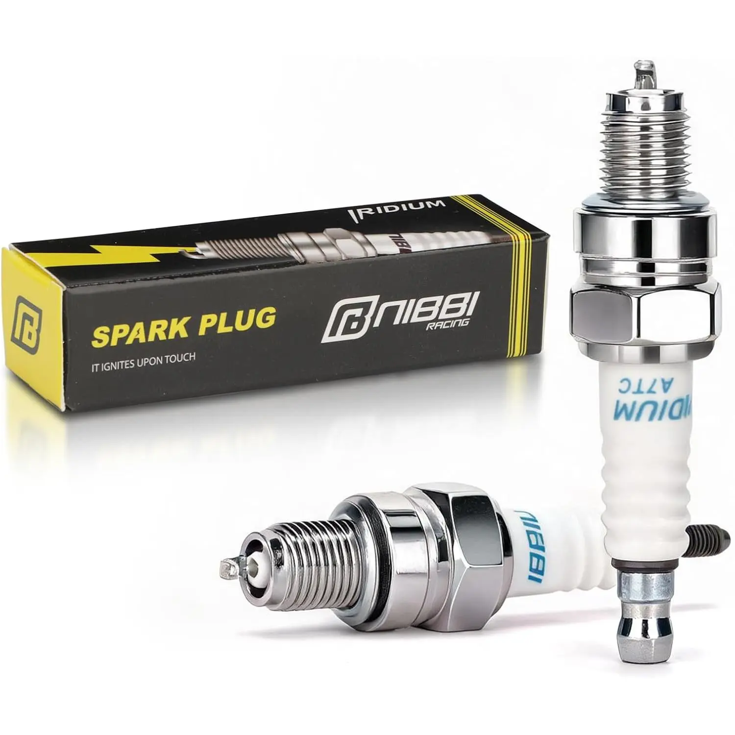 NIBBI A7TC Spark Plugs (2-Pack), High-Performance Ignition Replacement for GY6 50cc 125cc 150cc 4-Stroke Engines, Fits ATV/Quad & Off-Road Vehicles, Stable Cold Start, Fuel-Saving Durable Auto Parts