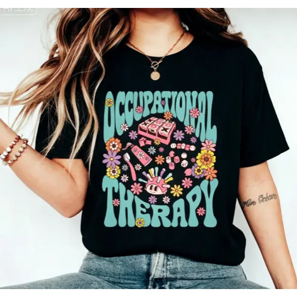 Occupational Therapy Shirt, Floral Therapist T-shirt, Retro Comfort OT Sweatshirt, Occupational Therapist Gift, Therapist Assistant Outfit