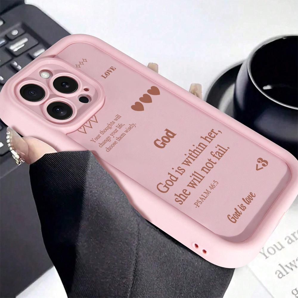 Creative Religious Quotes Pattern Phone Case, TPU Decorative Phone Protector Cover, Phone Accessories Compatible with iPhone 11 12 13 14 15 16 Pro Max, Casing