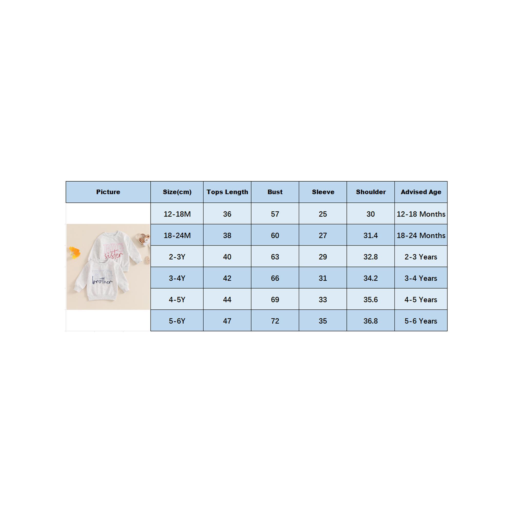 Kids Toddler Girls Boys Sweatshirt Sister Brother Matching Clothes Letter Embroidery Pullovers Crewneck Sweatshirt Tops Fall Winter Clothes