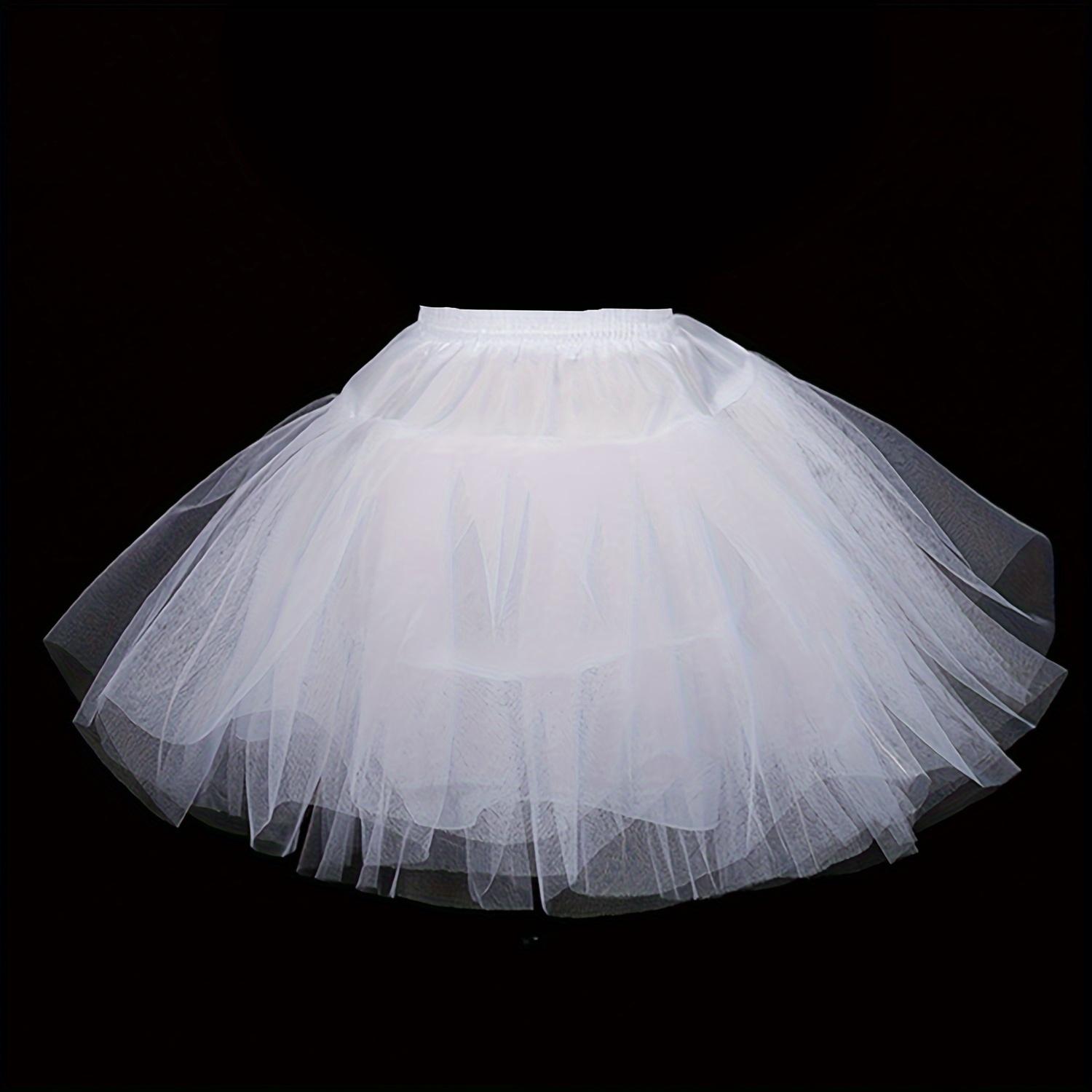 [Polyester Petticoat] White polyester petticoat with adjustable waist, girls' style |                 Princess dress without hoop with petticoat support |                 Perfect performance, parties and weddings