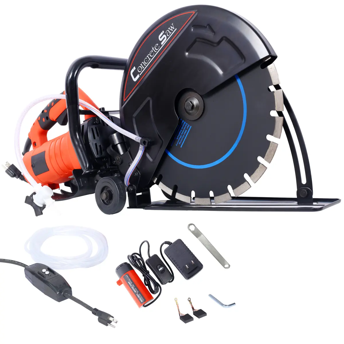 AobtkelElectric 14" Cut Off Saw Wet/Dry Concrete Saw Cutter Guide Roller with Water Line Attachment