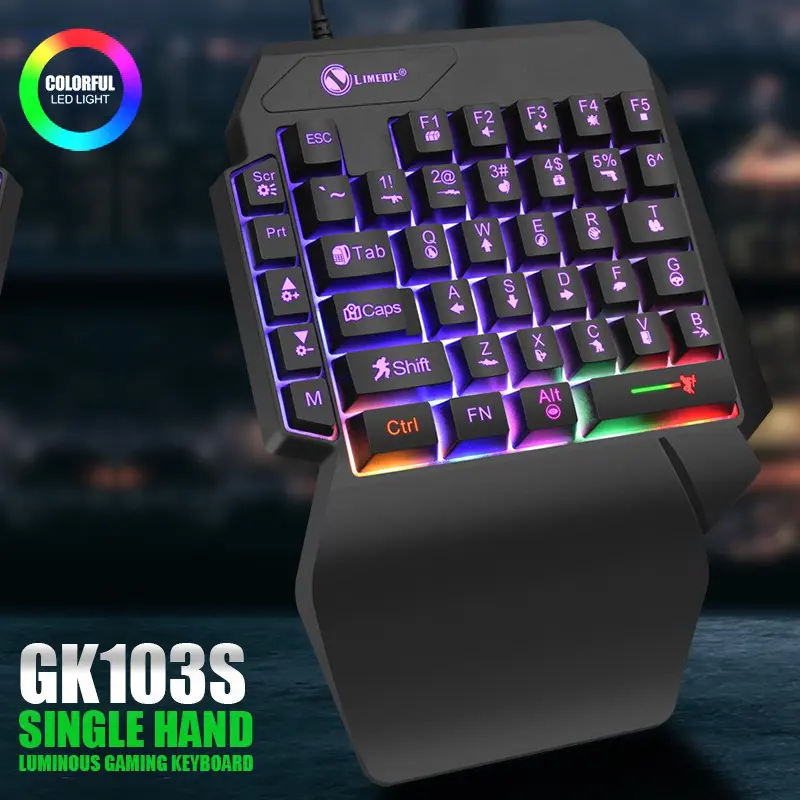 35keys One Handedly Single Hand Mini Gaming Keyboard Usb Ultra-slim Wired Backlight Keyboard for Laptop Desktop PC Smartphone  mechanical keyboard