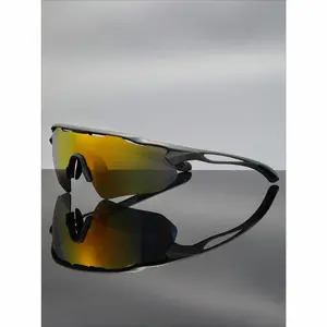 Unisex Hollow-Out Sports Sunglasses, Stylish Windproof UV Protection PC Anti-Fog Lenses, Lightweight Outdoor Sport Eyewear for Cycling Driving Running, Trendy Summer Shades for Men & Women