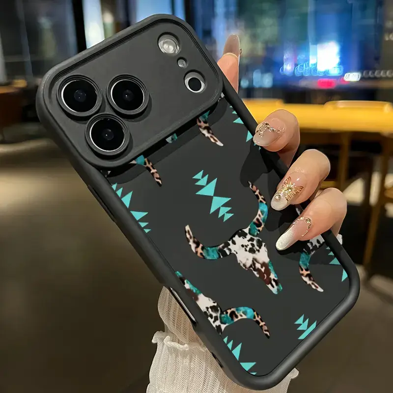 Phone Case for iPhone 17 Pro Max 16 15 14 Plus 13 12 Mini 11 X/XS Air E Bohemian Skull Pattern Pocket-Friendly Shockproof Silicone Protective Soft Smartphone Casing Cellphone Protection Cover Ideal Birthday Gift