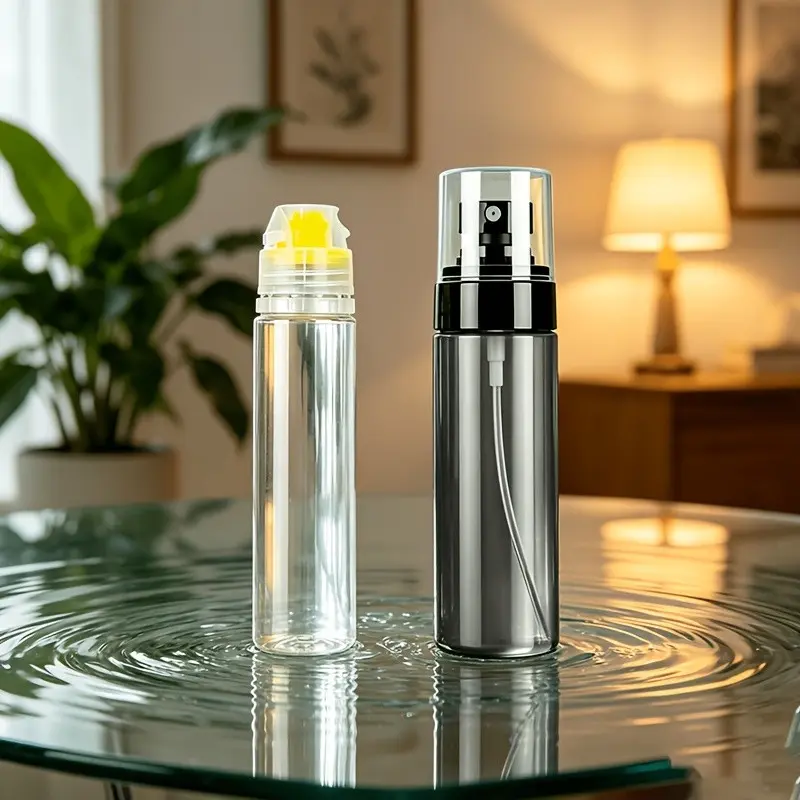 2pcs Refillable Dispenser Bottles, Includes Spray Bottle & Squeeze Bottle, Ideal for Liquids & Creams, Perfect for Travel