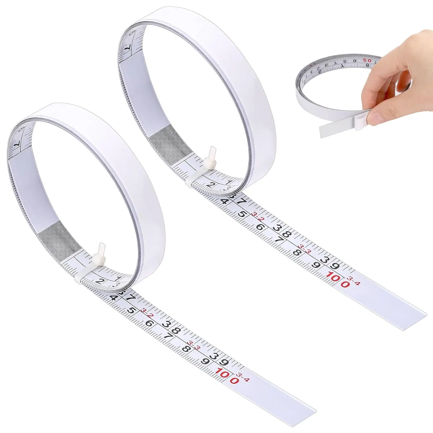 2 Pack Measure Tape with Adhesive Backing,39'' Left to Right Metal Self-Adhesive Measuring Tape Sticky Measure Tape Double Scale Sticky Tape Measure Workbench Ruler for Woodworking,,Drafting Table