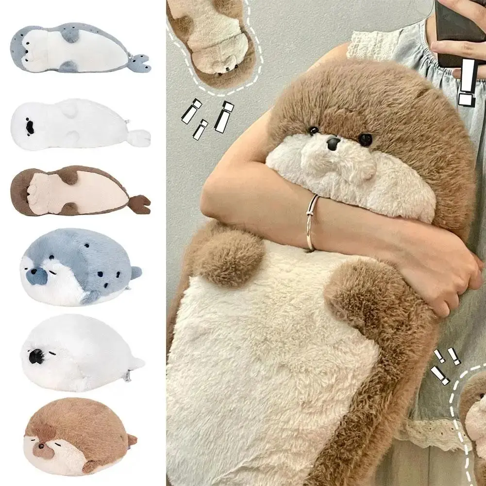 40/65CM Seal Plush Toy Soft Stuffed Animal Sea Otter Pillow Doll Cartoon Ocean Animal Gift