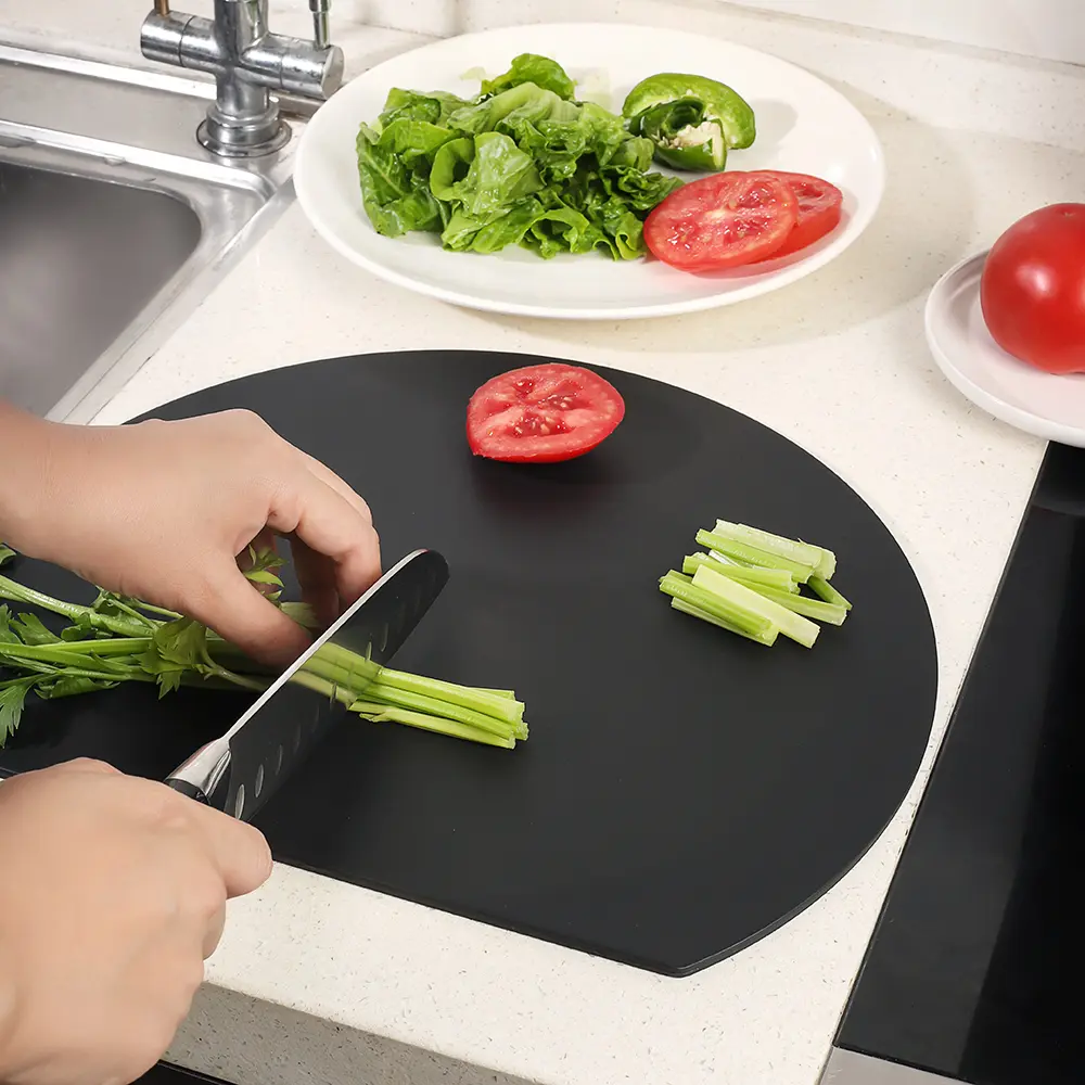 Japanese Tpu Cutting Board, Mold-Resistant Dual-Sided Use, Semi-Circular Thick Design, Heat-Resistant Kitchen Tool for Home Use
