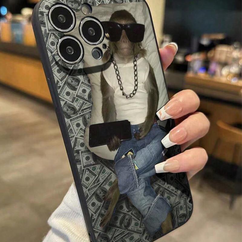 Cartoon Cool Monkey Pattern Phone Case, Anti-drop Decorative Phone Protector Cover, Phone Accessories Compatible with iPhone Series, Unique