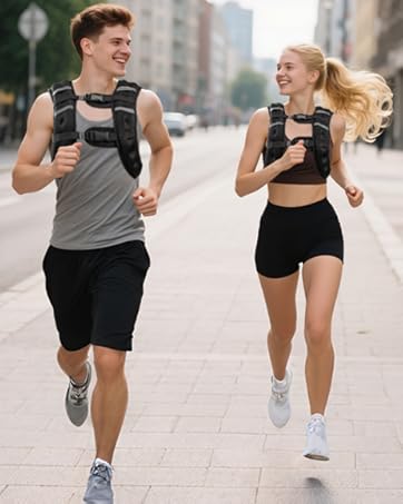 Adjustable Weighted Vest for Men and Women, 6lb–30lb Body Weight Vest with Reflective Stripes for Strength Training, Running, Workout, Jogging, Walking