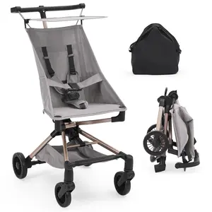 Lightweight Baby Travel Stroller, Mini Convenience Umbrella Stroller with Adjustable Canopy, Compact Travel Stroller for Airplane with Carry Bag, Lightweight Stroller with 360° Swivel Wheels, 3 Point Safety Harness