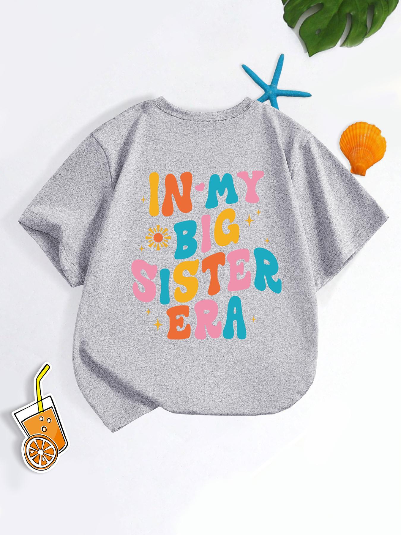 Girl's Cartoon Letter Print Round Neck Tee, Casual Short Sleeve T-shirt for Daily Wear, Kids Clothes for All Seasons, Graphic Print Shirt