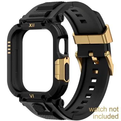 Men's Sport Shockproof Rugged Compatible with Apple Watch Band 49mm 46mm 45mm 44mm Case Protective Strap Unisex Design for Women & Men, Wearable, Smart Watch Accessories Smartwatch Straps (Band Only)