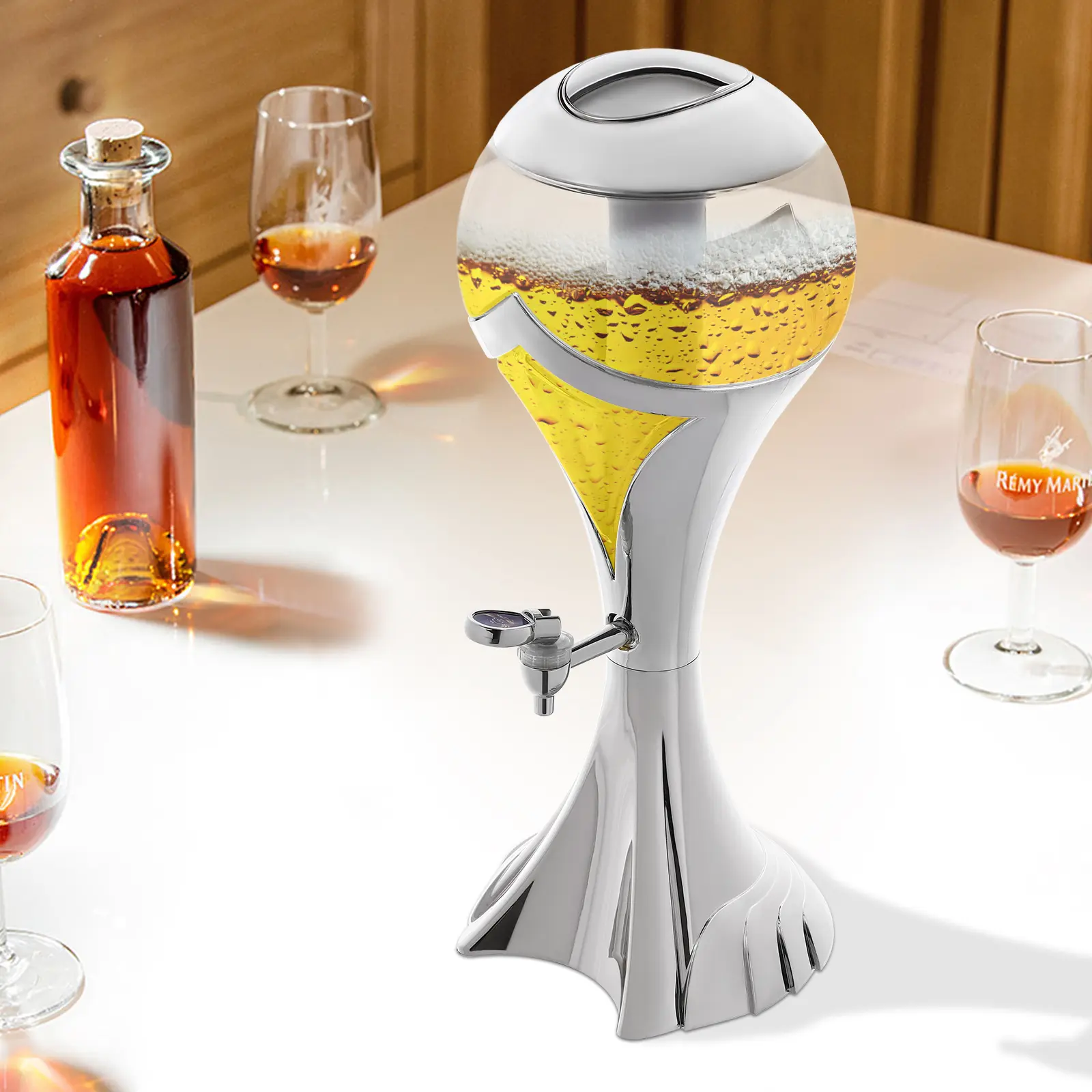 3L Sphere Beverage Dispenser 51cm for Party Bar Buffet Lemonade Iced Tea Use