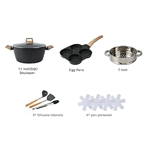 Valentine's Day 16PCS Pots and Pans Set Non Stick Cookware Set Nonstick with Cooking Set