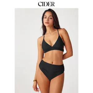 Cider V-neck Tie Back Shaping Bikini Swimsuit