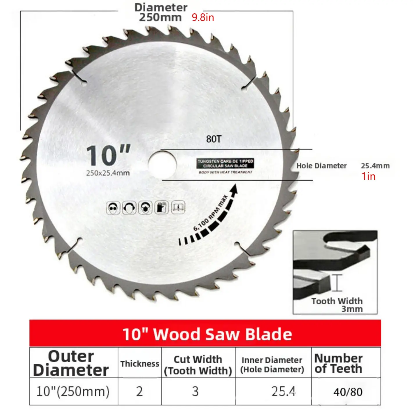 8/10 Inch Carbide Sharp Durable Saw Blade, 40 Teeth/60 Teeth Circular Cutting Disc, Woodworking Saw Blade, Fits Miter Saw, Table Saw, Woodcutting Accessories