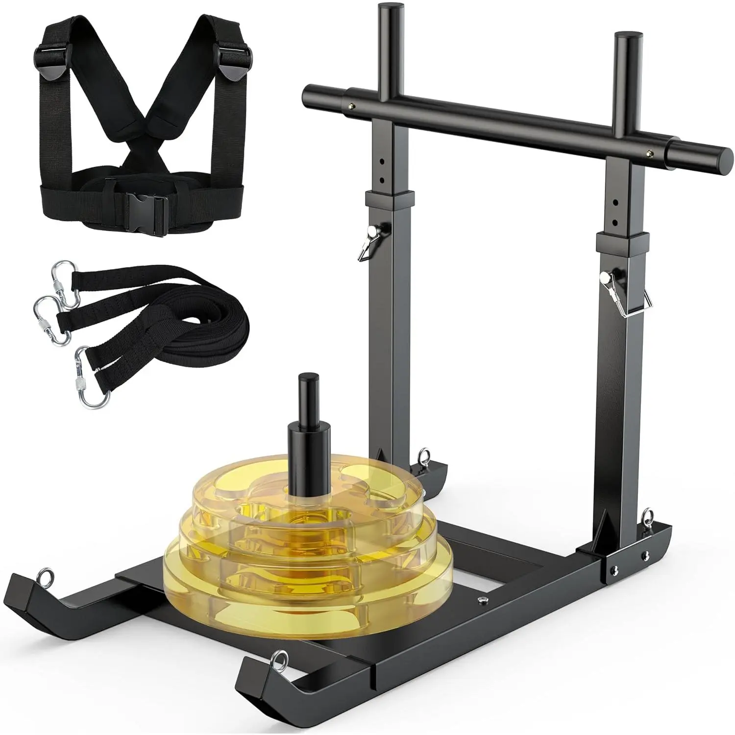 Weight Sled, Workout Sled, Fitness Strength Training Sled for Athletic Exercise and Speed Improvement, Suitable for 1" and 2" Weight Plates