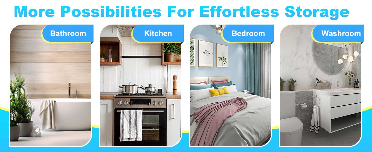 Acrylic Shower Shelves 3 Pack, Clear Adhesive Shower Organizer - No-Drill Wall Mount Storage Rack, Versatile Caddy for Bathroom & Kitchen (Transparent)