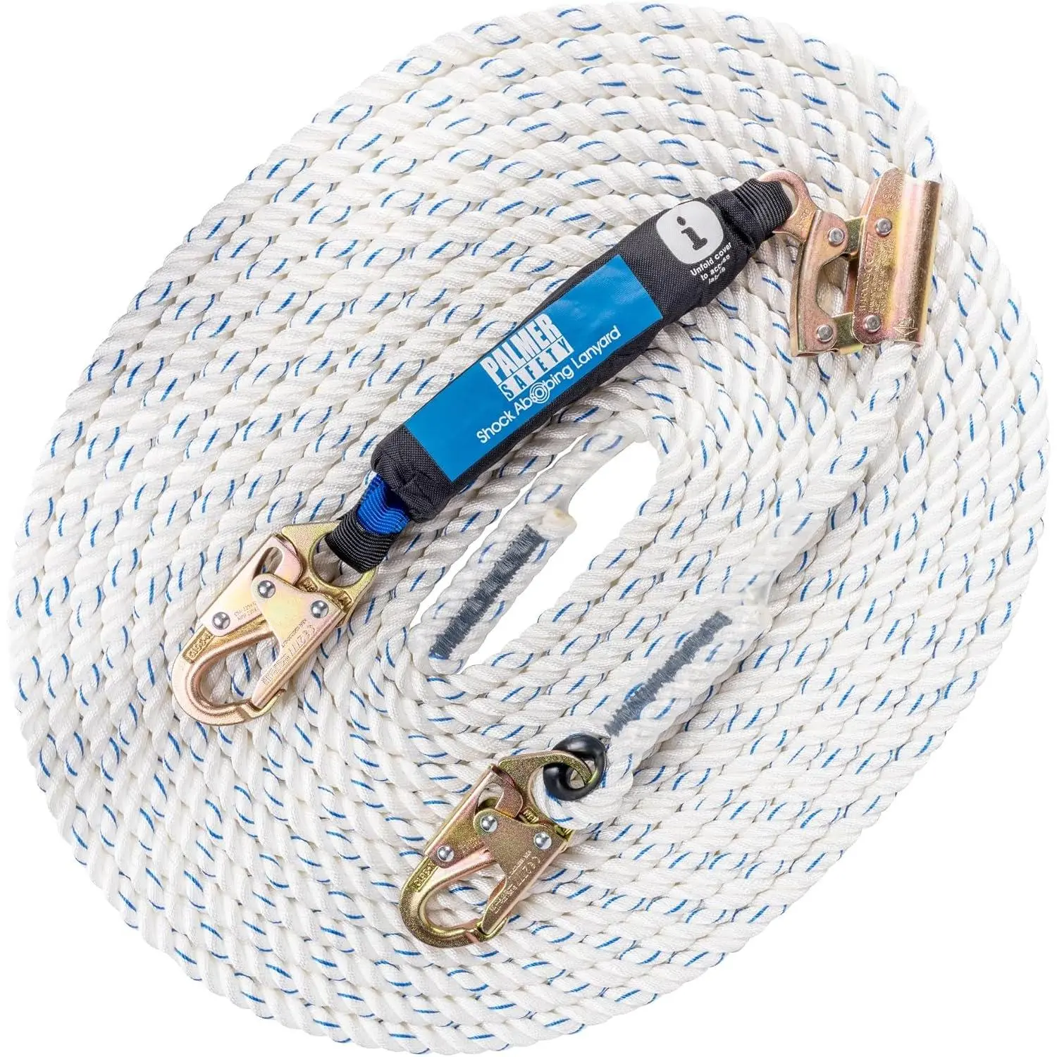 Vertical Assembly - 100FT Rope Harness Safety Lanyard with Rope Grab - Fall Protection Kit