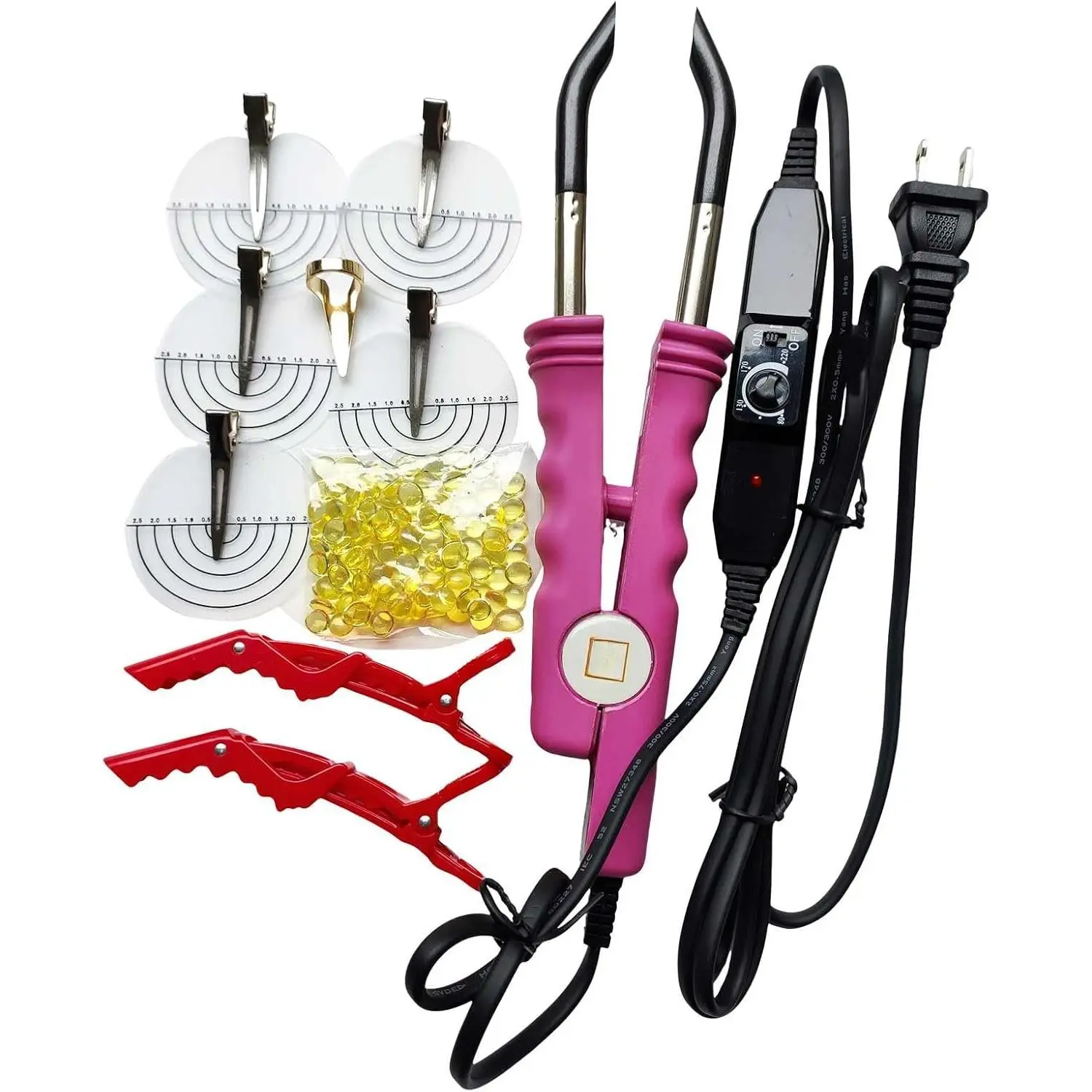 Fusion Hair Extension Tools Iron For Pre-Bonded Hair Extensions | Hair Extension Heat Tool,K Tip Human Hair  Extension,Melting Tool Kit,Scalp Protectors,Teflon Heating Plate,