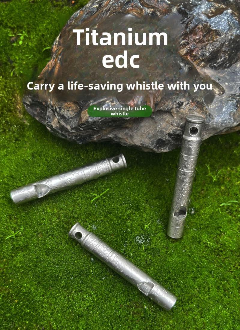 Outdoor survival titanium alloy popping whistle drill training competition mini portable camping equipment mountaineering emergency whistle