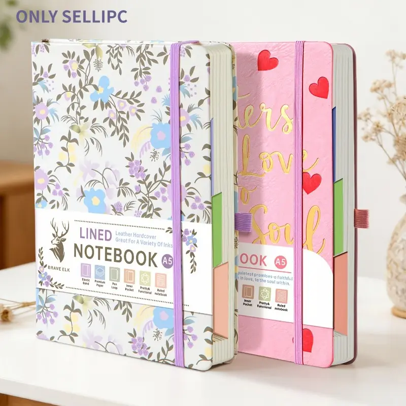 A5 Floral Notebook Back to School Gift, 260 Pages Undated Journal with 4 Layouts (Lined, Grid, Dot, Blank), Cute Floral Planner for Daily Organization, Study & Work Stationery Writing Notebook
