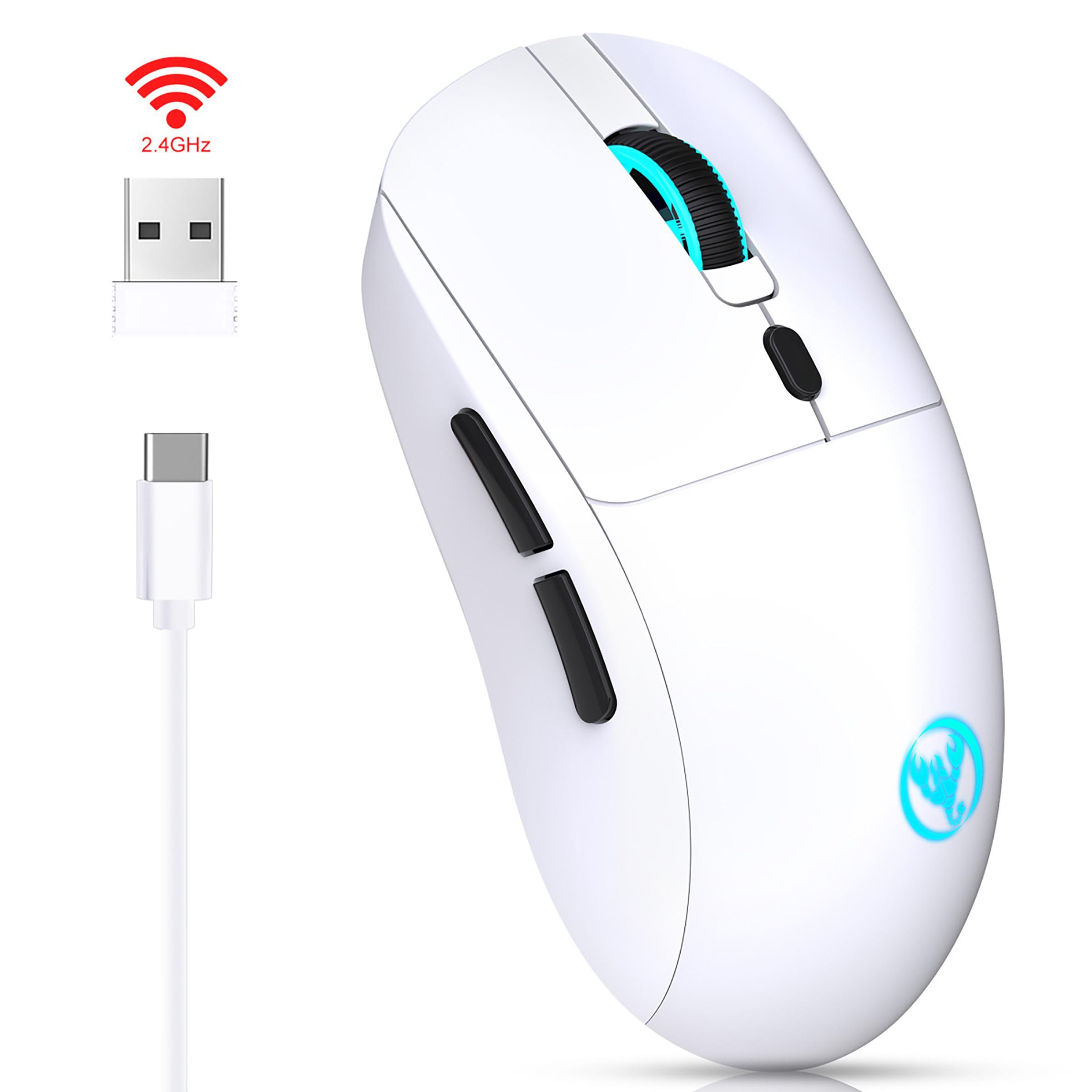 Wireless 2.4g Mouse with 650 mah Battery, Optical Movement Detection, Right Hand Orientation, Suitable for PC Laptop MAC Gaming Office Use Ergonomic Gaming Mouse